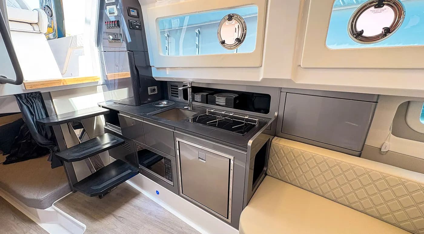 Helm view of SCHAEFER YACHTS V44 Blue