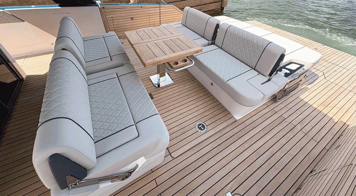 Helm view of SCHAEFER YACHTS V44 Blue