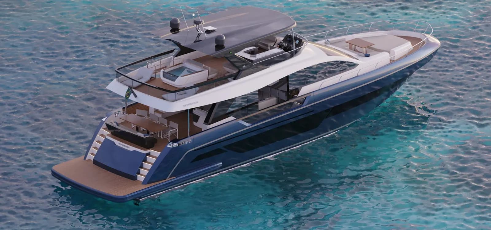 Helm view of Schaefer Yachts 26M
