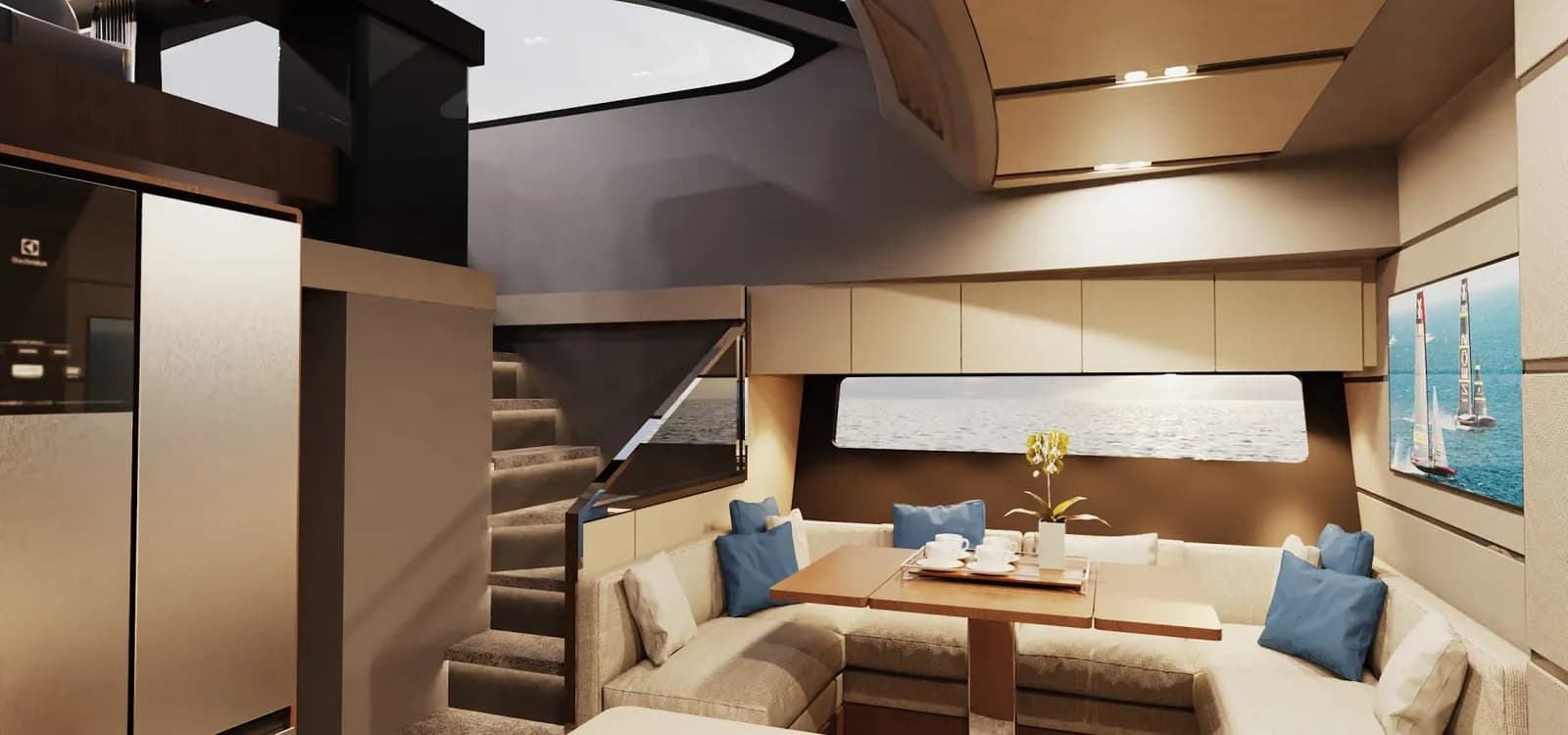 Helm view of Schaefer Yachts 26M