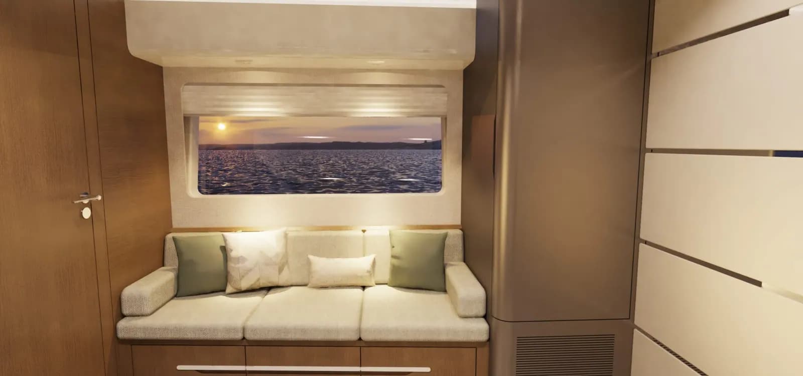 Helm view of Schaefer Yachts 26M